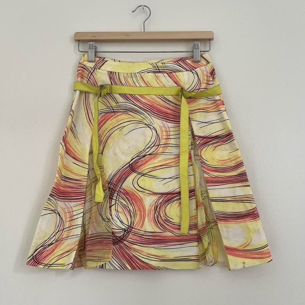 Versus Versace yellow and pink swirl spiral skirt